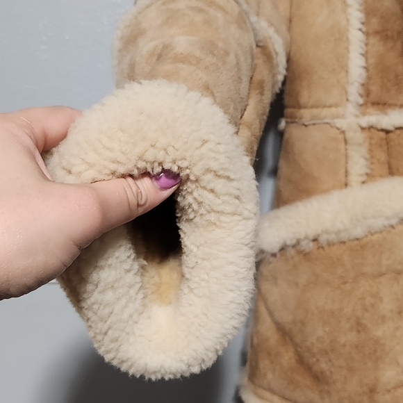 BERT PALEY Womens 100% Pure Wool Sheepakin Shearling Suede Rancher Jaclet Size 8 - Picture 6 of 16